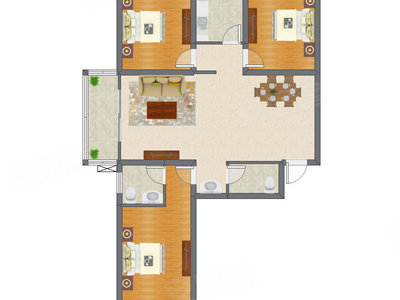 3室2厅 127.34平米