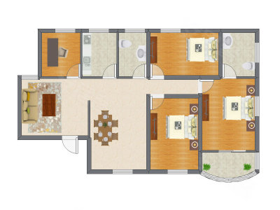 4室2厅 150.08平米