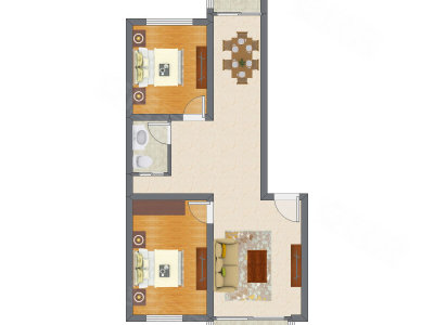 2室2厅 94.60平米户型图