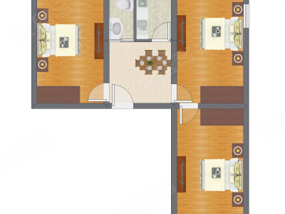 3室1厅 53.62平米