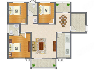 3室2厅 111.92平米