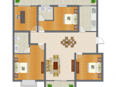 4室2厅 121.85平米