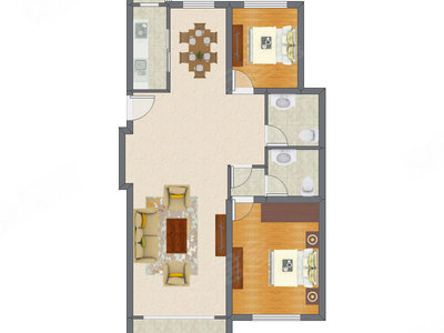 2室2厅 123.50平米