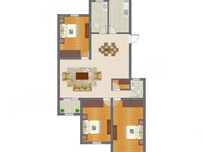 3室1厅 139.69平米户型图