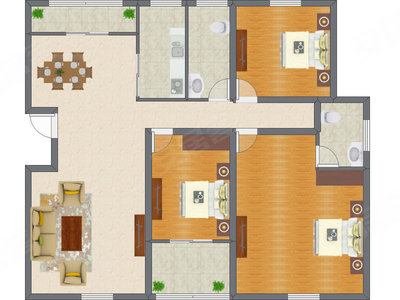3室2厅 120.52平米