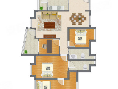 4室2厅 90.12平米