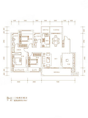 向荣•壹号院3室2厅2卫130㎡南64万