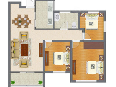 3室2厅 96.44平米
