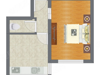 1室0厅 35.48平米
