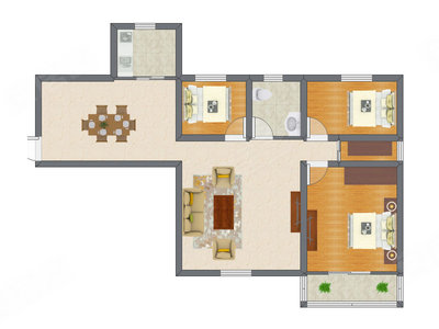 3室2厅 79.27平米