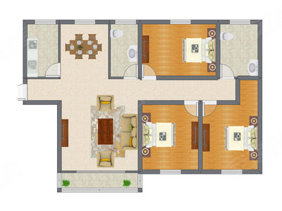 3室2厅 98.17平米