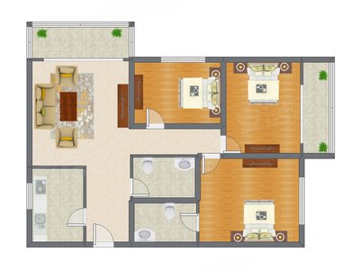 3室2厅 143.31平米
