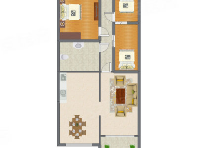3室2厅 132.46平米户型图
