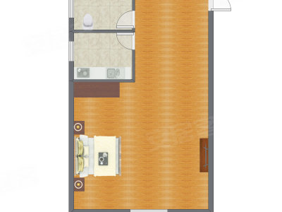 1室1厅 63.36平米