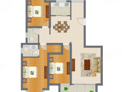 3室2厅 127.42平米