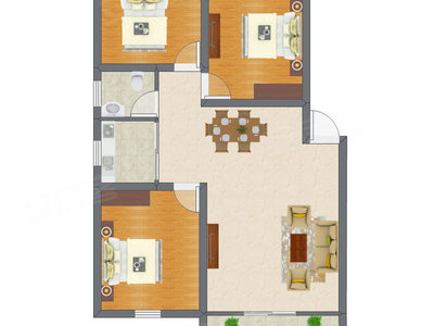 3室2厅 79.50平米