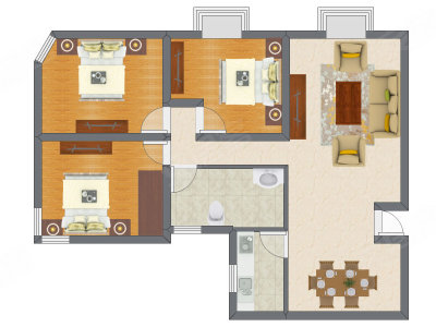 3室2厅 69.16平米