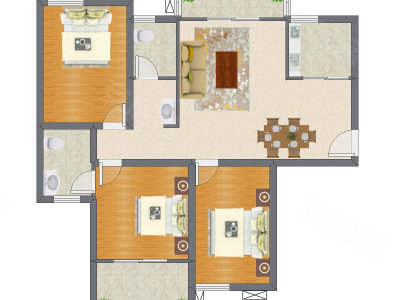 3室2厅 117.74平米