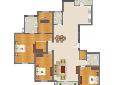4室2厅 215.16平米