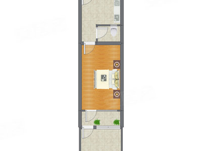 1室0厅 35.71平米户型图