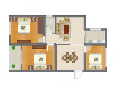 3室1厅 99.20平米