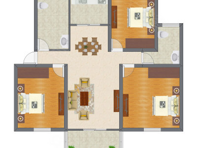 3室2厅 91.97平米