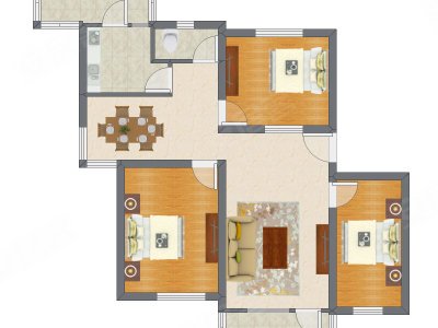3室2厅 101.44平米