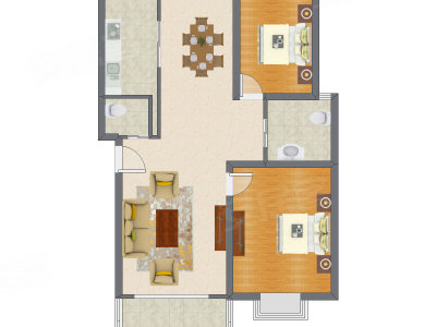 2室2厅 100.87平米
