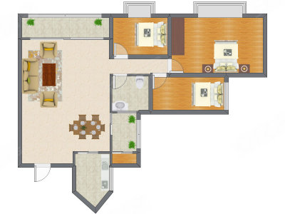 3室2厅 101.56平米