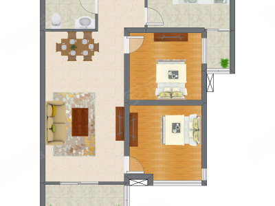 2室2厅 93.65平米户型图