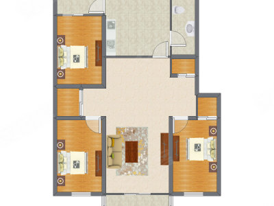 3室1厅 144.98平米