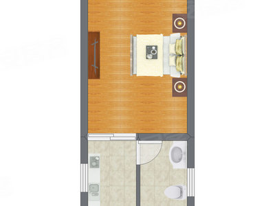 1室0厅 36.00平米户型图