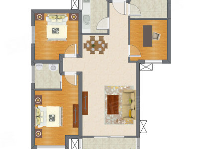 3室2厅 101.97平米户型图