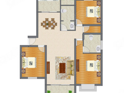 3室2厅 145.79平米