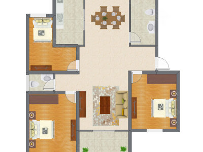 3室2厅 105.40平米