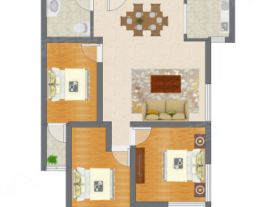 3室2厅 98.45平米
