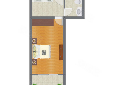 1室0厅 57.40平米