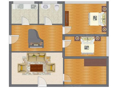 2室1厅 111.00平米户型图