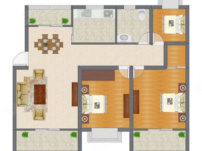 3室1厅 86.29平米