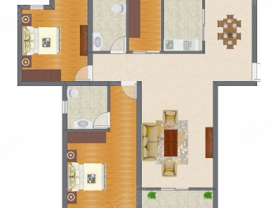 3室2厅 91.42平米