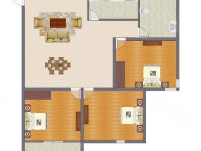 3室2厅 109.28平米