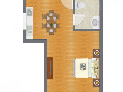 1室1厅 48.81平米