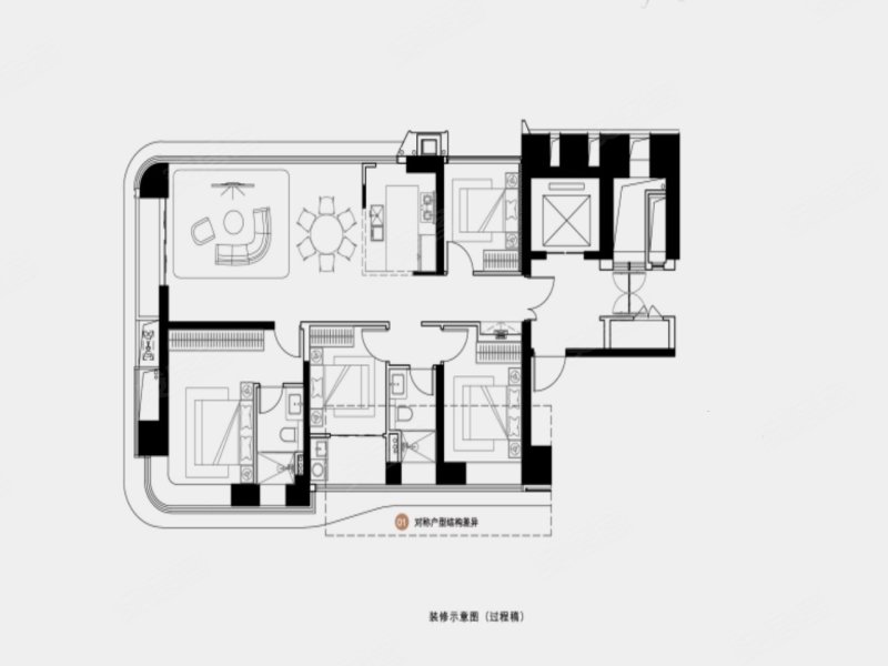 宽景阳台双套卧设计主卧270景观飘窗