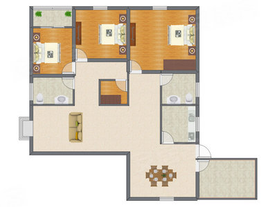 3室2厅 126.76平米