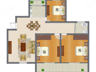 3室2厅 94.61平米