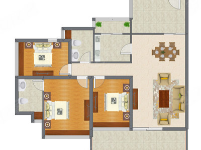 3室2厅 117.55平米
