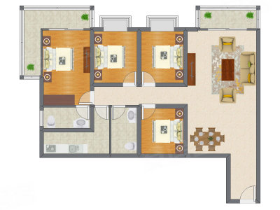 4室2厅 158.01平米