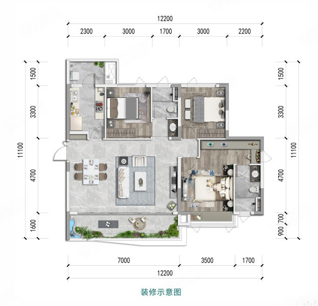 远洋云海境3室2厅2卫115㎡南150万