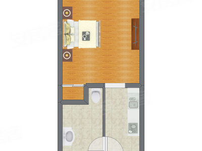 1室0厅 28.31平米户型图
