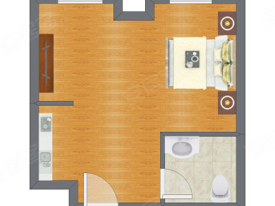 1室0厅 55.94平米户型图